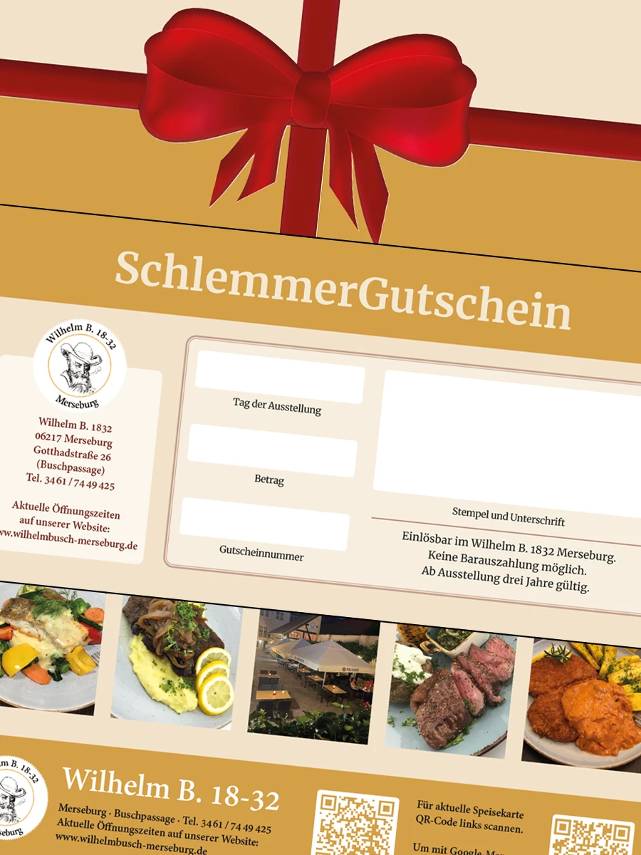 Geschenkgutscheine Wilhelm B. 1832